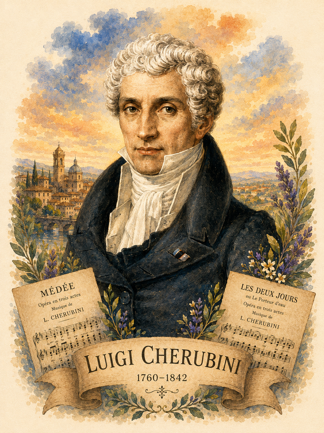 Portrait of Luigi Cherubini (1760-1842), Italian Composer