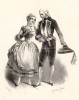 Geneviève-Aimé-Zoë Prévost and Jean-Baptiste Chollet as Madeleine and Chapelou in Adolphe Adams's 3-act opéra-comique Le postillon de Lonjumeau.
Date: ca. 1836.
Source: Bibliothèque nationale de France.
Author: Gustave Janer.